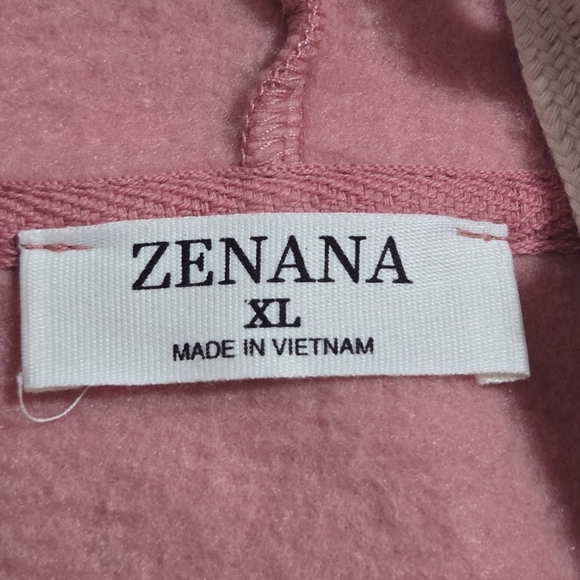 ZENANA Womens Pink Full Zip Hoodie Sweatshirt Jacket Size XL - Picture 6 of 6
